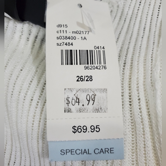 Lane Bryant Palm Burnout Ribbed Tank/Swimsuit Cover-up White ~ NWT Sz 26/28 - Picture 12 of 12